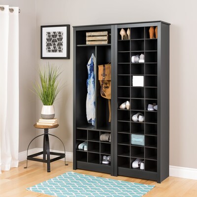 Prepac Space-Saving Shoe Storage Cabinet, Black (BUSR-0009-1)