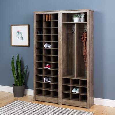 Prepac Space-Saving Shoe Storage Cabinet, Drifted Gray (DUSR-0009-1)