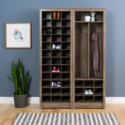 Prepac Space-Saving Shoe Storage Cabinet, Drifted Gray (DUSR-0009-1)