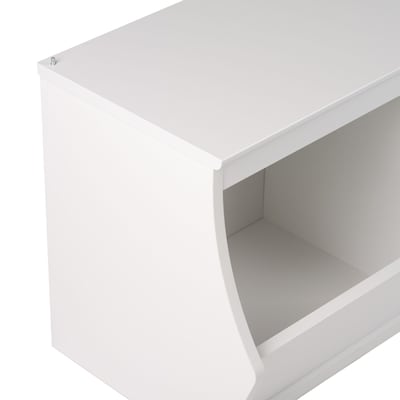Prepac Monterey Stacked 6-Bin Storage Cubbie, White Set of 2 (WRSM-0003-2M)