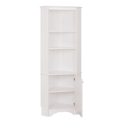 Prepac Elite White Tall 1-Door Corner Storage Cabinet (WSCC-0604-1)