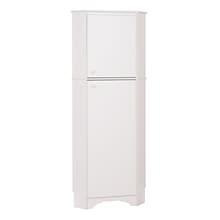 Prepac Elite White Tall 2-Door Corner Storage Cabinet (WSCC-0605-1)