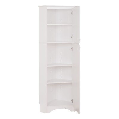 Prepac Elite White Tall 2-Door Corner Storage Cabinet (WSCC-0605-1)