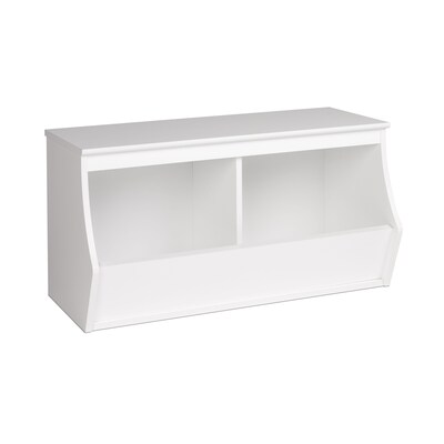 Prepac Monterey Stackable 2-Bin Storage Cubbie, White (WUSD-0002-1)