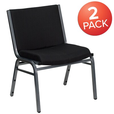 Flash Furniture HERCULES Series Fabric Big & Tall Stack Chair, Black, 2 Pack (2XU60555BK)