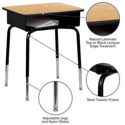 Flash Furniture 24" Read & Writing Station, Wood Grain/Black (FD-DESK-GG)