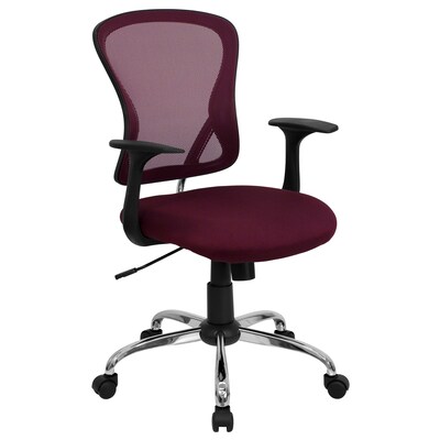 Flash Furniture Alfred Ergonomic Mesh Swivel Mid-Back Task Office Chair, Burgundy (H8369FALLBY)