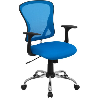 Flash Furniture Alfred Ergonomic Mesh Swivel Mid-Back Task Office Chair, Blue (H8369FBL)