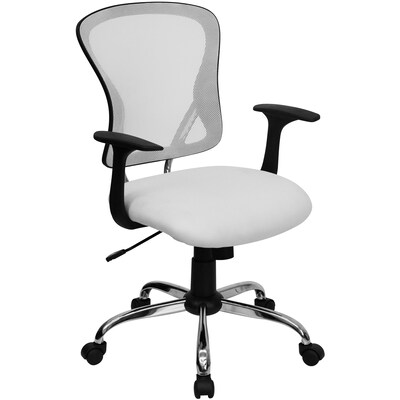 Flash Furniture Alfred Ergonomic Mesh Swivel Mid-Back Task Office Chair, White (H8369FWHT)