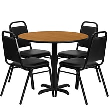 Flash Furniture Table Set, 36D x 36W, Wood Grain (HDBF1003-GG)