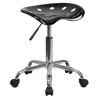 Flash Furniture Vibrant Tractor Seat and Chrome Stool, Black