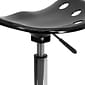 Flash Furniture Vibrant Tractor Seat and Chrome Stool, Black