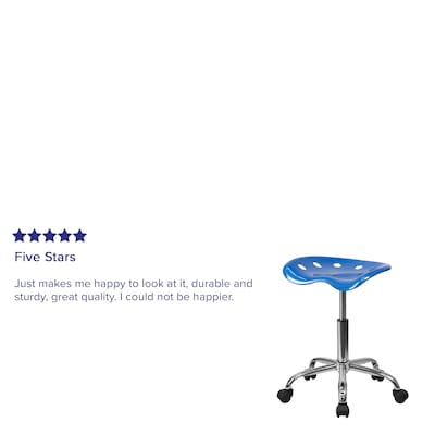 Flash Furniture Vibrant Tractor Seat and Chrome Stool, Blue