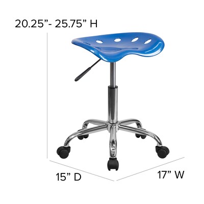 Flash Furniture Vibrant Tractor Seat and Chrome Stool, Blue