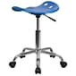 Flash Furniture Vibrant Tractor Seat and Chrome Stool, Blue