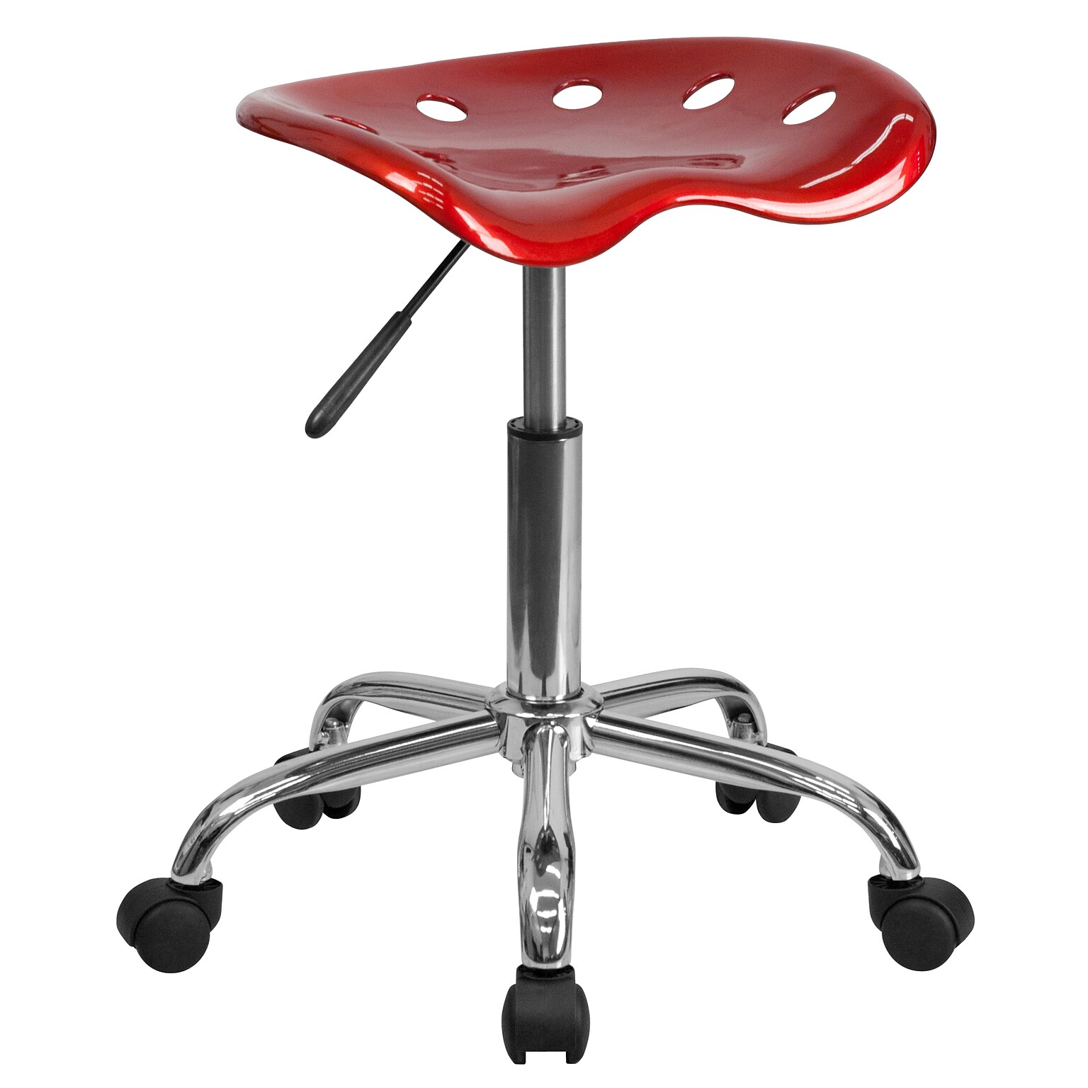 Flash Furniture Vibrant Tractor Seat and Chrome Stool, Wine Red