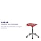 Flash Furniture Vibrant Tractor Seat and Chrome Stool, Wine Red