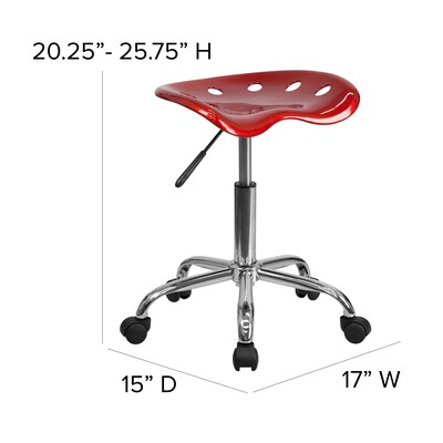 Flash Furniture Vibrant Tractor Seat and Chrome Stool, Wine Red