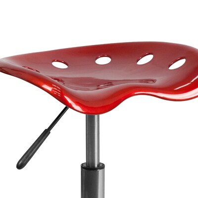 Flash Furniture Vibrant Tractor Seat and Chrome Stool, Wine Red