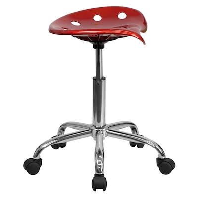 Flash Furniture Vibrant Tractor Seat and Chrome Stool, Wine Red