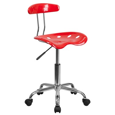 Flash Furniture Vibrant Computer Stool with Tractor Seat, Red (LF214RED)