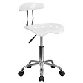 Flash Furniture Vibrant Computer Stool with Tractor Seat, White