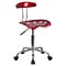 Flash Furniture Vibrant Computer Stool with Tractor Seat, Wine Red