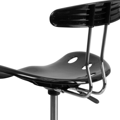 Flash Furniture Plastic Drafting Stool, Gray/Vibrant Black (LF-215-BLK-GG)