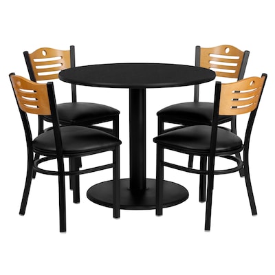 Flash Furniture Table Set 36D x 36W, Black (MD-0009-GG)