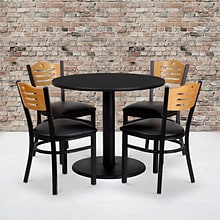 Flash Furniture Table Set 36D x 36W, Black (MD-0009-GG)