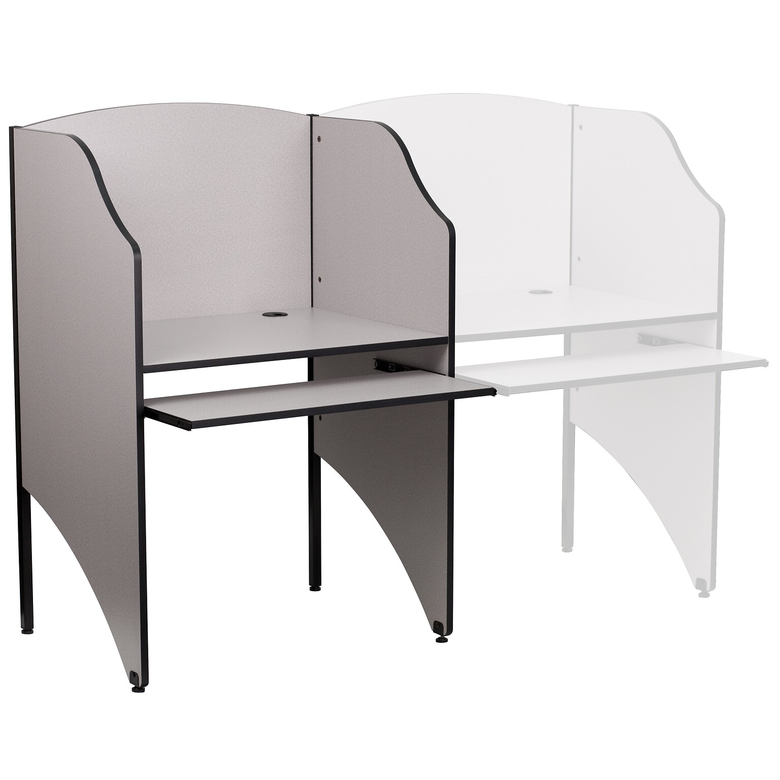 Flash Furniture Starter Study Carrel, Grey