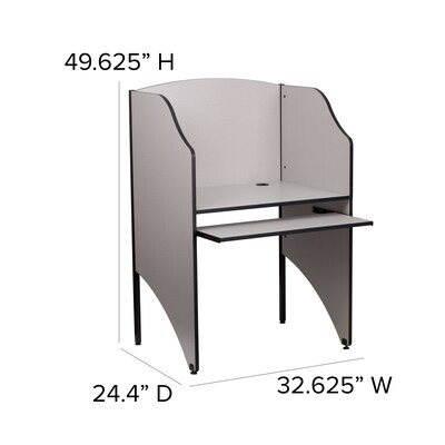 Flash Furniture Starter Study Carrel, Grey