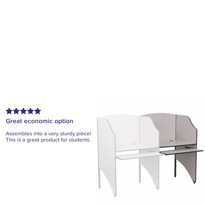 Flash Furniture Add-On Study Carrel, Grey