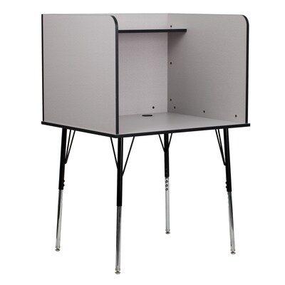 Flash Furniture 35.75W Study Carrel, Nebula Gray/Black (MT-M6221-GREY-GG)