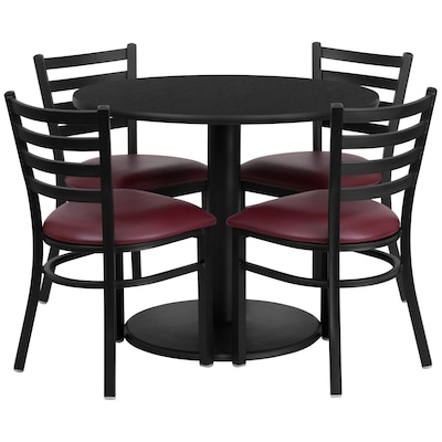 Flash Furniture Table Set, 36D x 36W, Black (RSRB1005-GG)