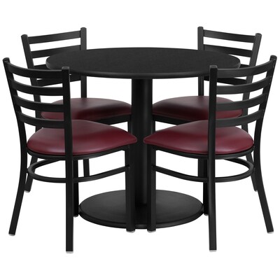 Flash Furniture Table Set, 36D x 36W, Black (RSRB1005-GG)