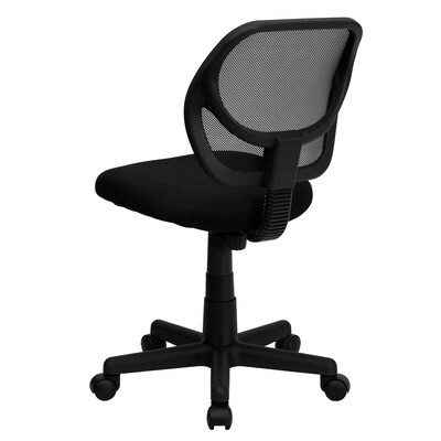 Flash Furniture Neri Armless Ergonomic Mesh Swivel Low Back Task Office Chair, Black (WA3074BK)