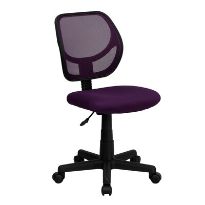 Flash Furniture Neri Armless Ergonomic Mesh Swivel Low Back Task Office Chair, Purple (WA3074PUR)