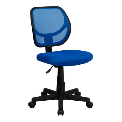 Flash Furniture Neri Armless Ergonomic Mesh Swivel Low Back Task Office Chair, Blue (WA3074BL)