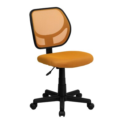 Flash Furniture Neri Armless Ergonomic Mesh Swivel Low Back Task Office Chair, Orange (WA3074OR)