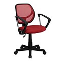 Flash Furniture Neri Ergonomic Mesh Swivel Low Back Task Office Chair, Red (WA3074RDARM)