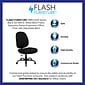 Flash Furniture HERCULES Series Armless Ergonomic Fabric Swivel Big & Tall Executive Office Chair, Black (WL715MGBK)