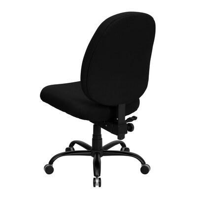 Flash Furniture HERCULES Series Armless Ergonomic Fabric Swivel Big & Tall Executive Office Chair, Black (WL715MGBK)