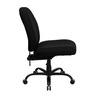 Flash Furniture HERCULES Series Armless Ergonomic Fabric Swivel Big & Tall Executive Office Chair, Black (WL715MGBK)