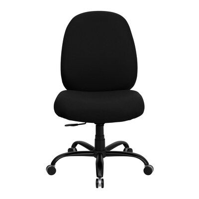 Flash Furniture HERCULES Series Armless Ergonomic Fabric Swivel Big & Tall Executive Office Chair, Black (WL715MGBK)