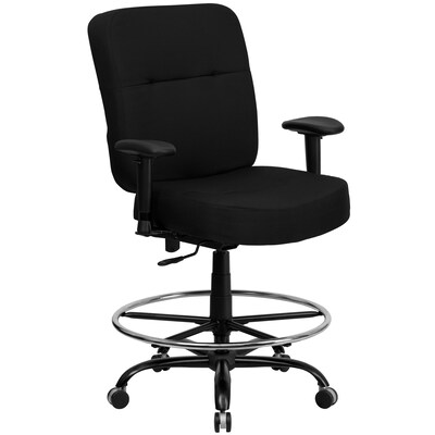 Flash Furniture HERCULES Big & Tall Fabric Drafting Stool, Black (WL-735SYG-BK-AD-GG)