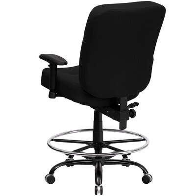 Flash Furniture HERCULES Big & Tall Fabric Drafting Stool, Black (WL-735SYG-BK-AD-GG)