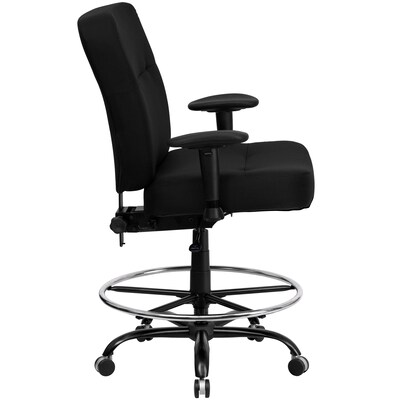 Flash Furniture HERCULES Big & Tall Fabric Drafting Stool, Black (WL-735SYG-BK-AD-GG)