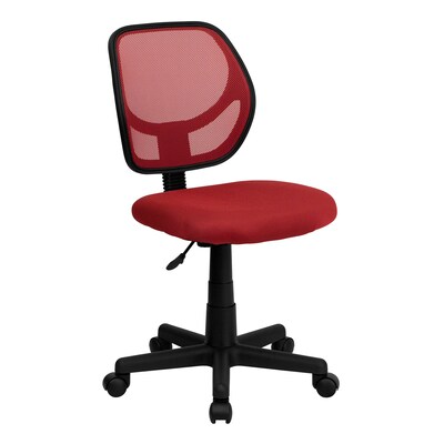 Flash Furniture Neri Armless Ergonomic Mesh Swivel Low Back Task Office Chair, Red (WA3074RD)