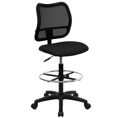 Belnick Mid Back Mesh Drafting Stool, Black (WLA277BKD)
